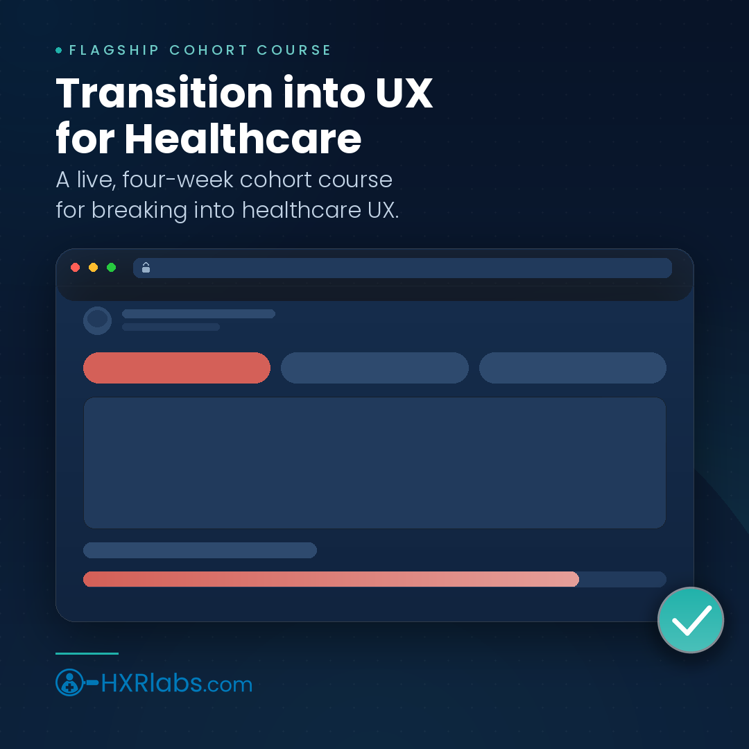 Transition into UX for Healthcare course card