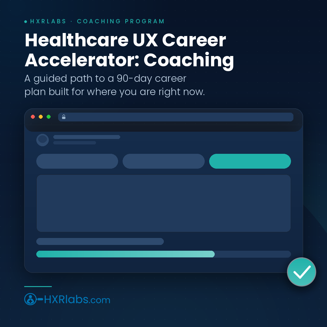 Healthcare UX Career Accelerator: Coaching card
